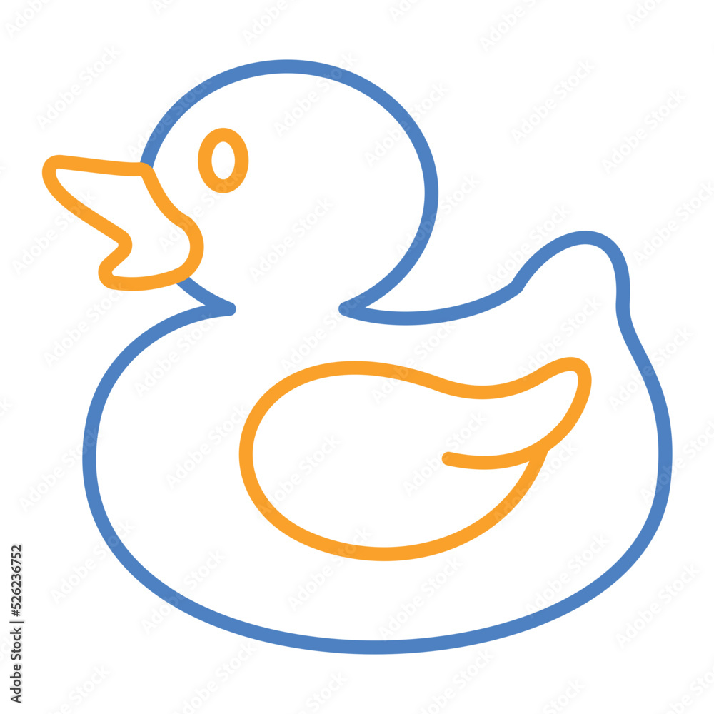 Obraz premium Duck Blue And Orange Line Icon