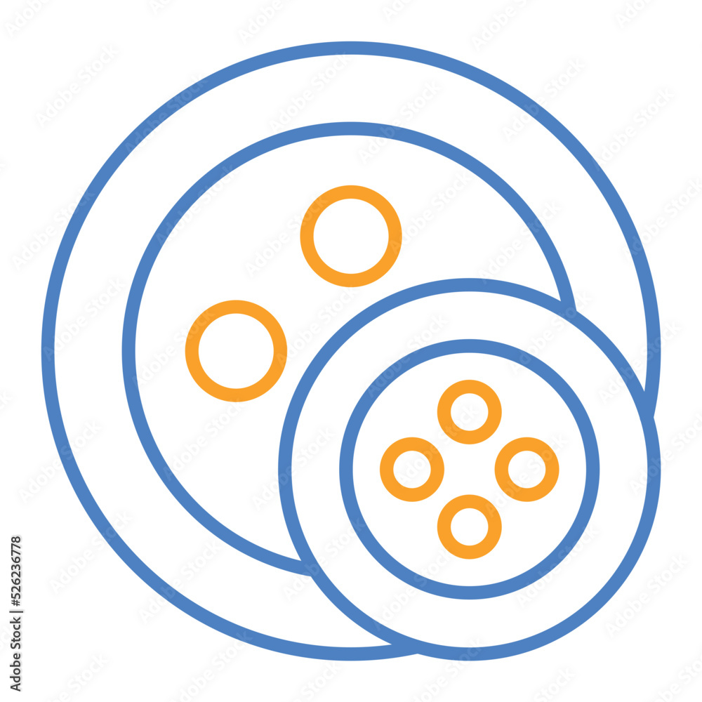 Button Blue And Orange Line Icon Button Blue And Orange Line Icon