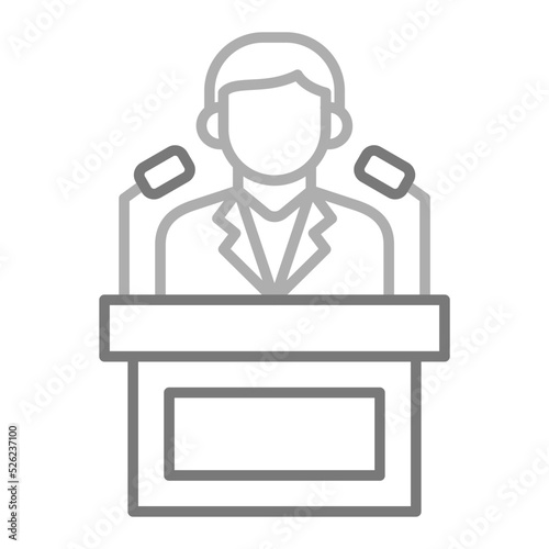 Politician Greyscale Line Icon