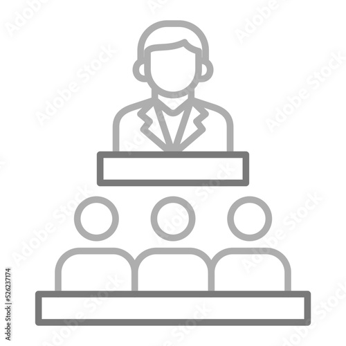 Senate Greyscale Line Icon