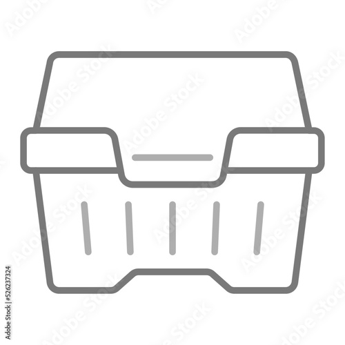 Styrofoam Greyscale Line Icon