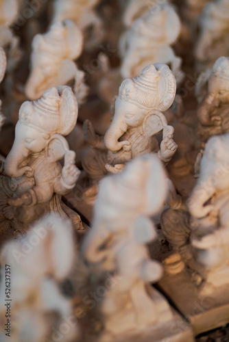 Statue of Lord Ganesha Made from plaster of Paris without color.