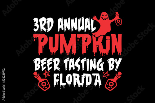 3rd annual pumpkin beer tasting by Florida, Halloween t-shirt design