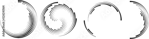 Halftone dots in circle form. round logo . vector dotted frame . design element
