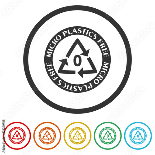  Micro plastics free icon. Set icons in color circle buttons 