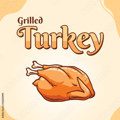 grill turkey chicken vector design