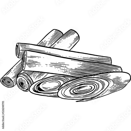 Hand drawn Chopped Lemongrass