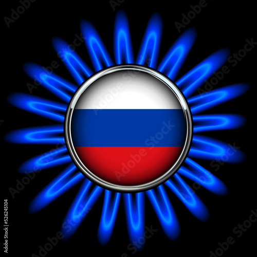 Icon with Russian flag surr...