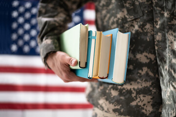 Young Student Soldier In Uniform