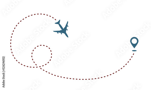 The Symbol of a flying airplane.