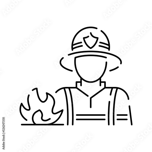 Wallpaper Mural Firefighter and Fire department line icon. Included the icons as fire, fireman, burn, emergency, hydrant, alarm and more. Fireman Torontodigital.ca