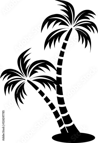 Palm trees isolated on white background. Beautiful vectror palma tree on white background