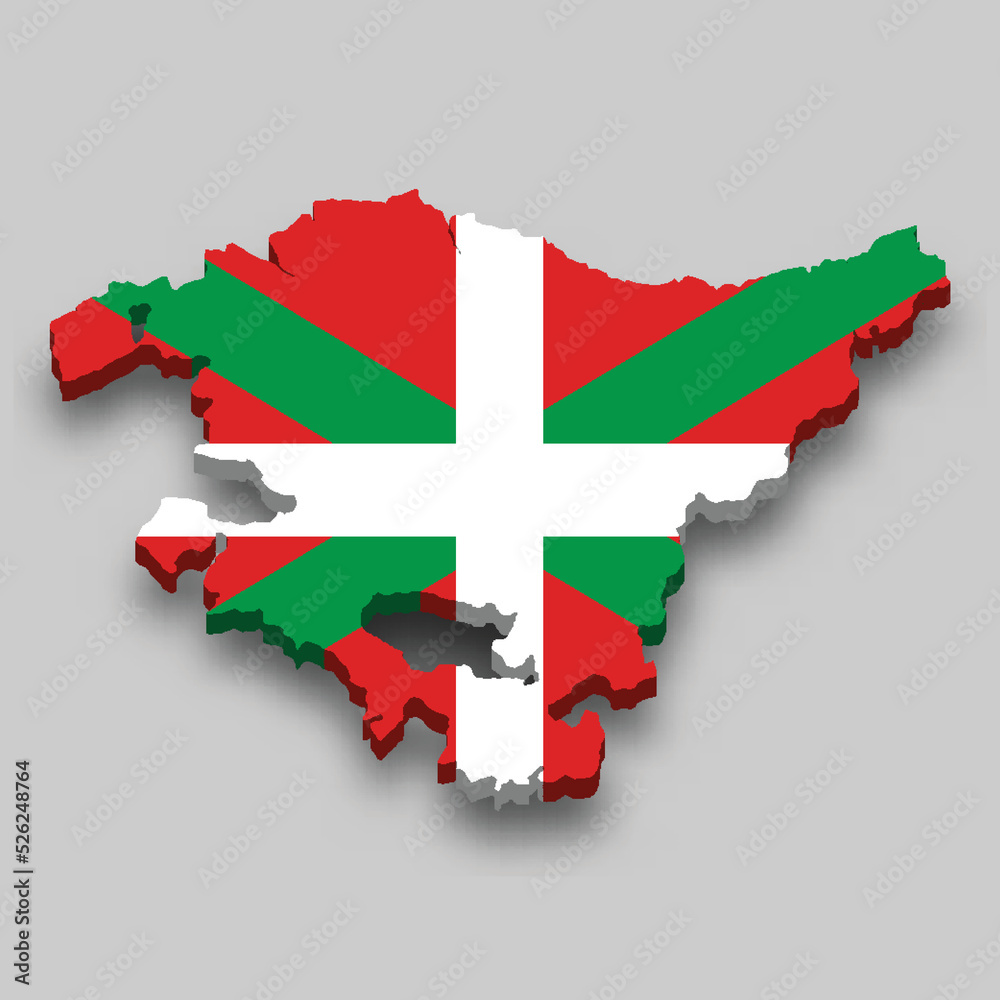 Obraz premium 3d isometric Map of Basque Country is a region of Spain