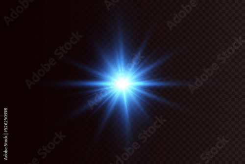Fototapeta Naklejka Na Ścianę i Meble -  Glow effect. Blue glowing particles, stars. Vector illustration.