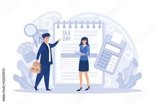Registration of claim form document, providing personal information, income information vector set. Tax filing, credits and expenses, financial report.