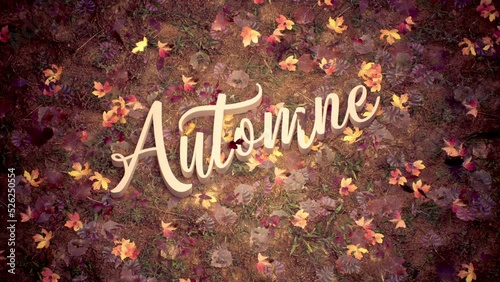 Concept de design d'automne avec des feuilles qui tombent pour le Web et les médias - Animation 3D - Haute qualité 4k - Rendu photoréaliste photo