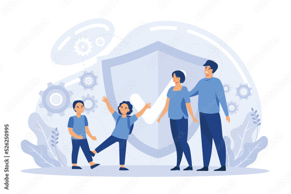 Social security abstract concept vector illustration. Social security benefit, state allowance, retirement insurance, happy disabled person, old, elderly couple, flat vector modern illustration Social security abstract concept vector illustration. Social security benefit, state allowance, retirement insurance, happy disabled person, old, elderly couple, flat vector modern illustration