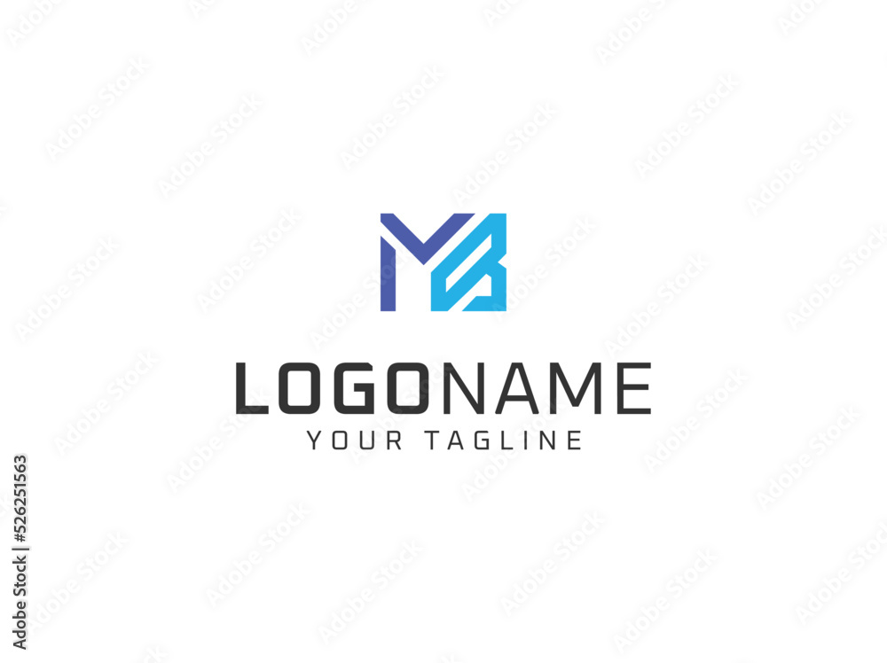 Letter MB Geometric logo design template