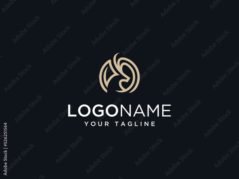luxury deer logo design template