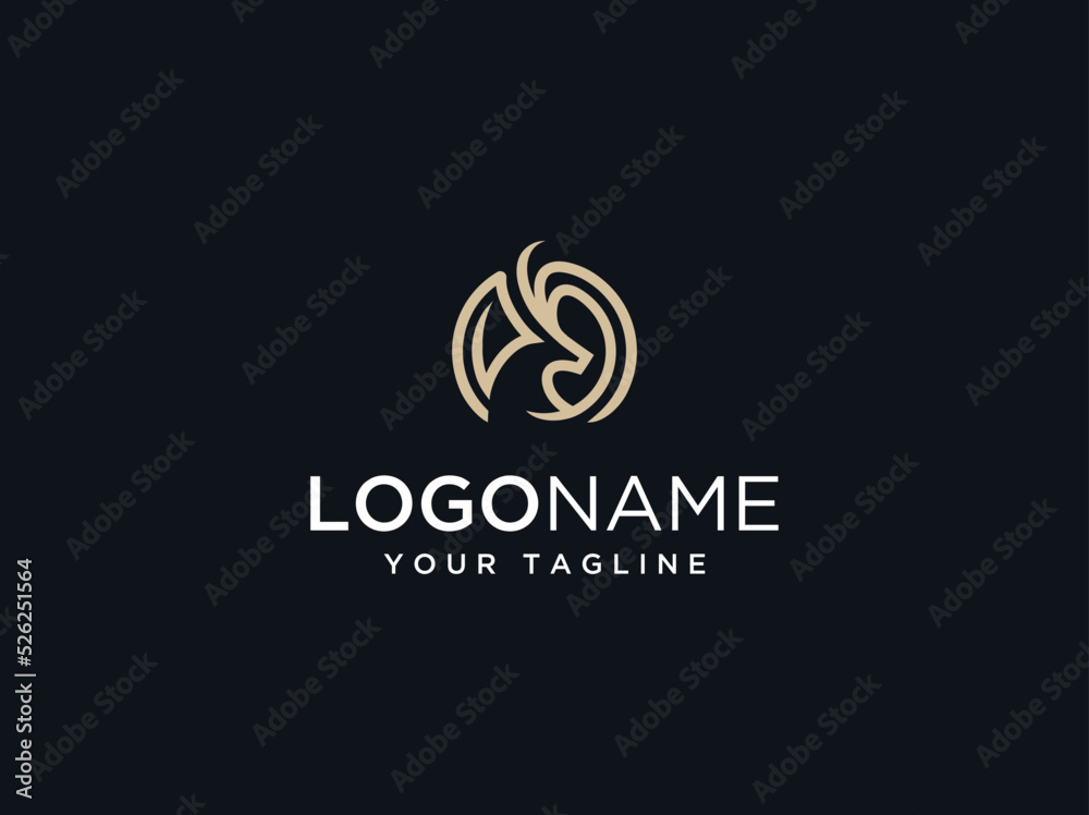 luxury deer logo design template luxury deer logo design template