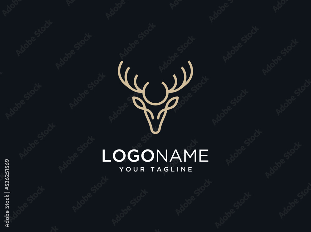 luxury deer logo design template luxury deer logo design template