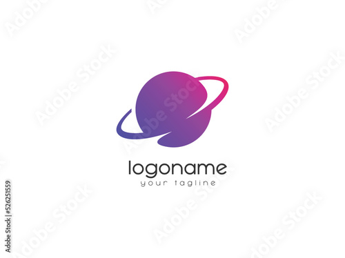 abstract planet logo design template