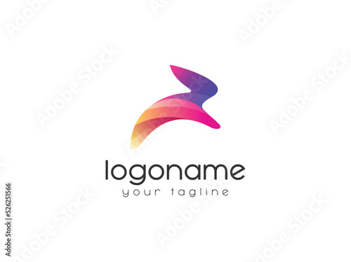 colorful rabbit logo design template