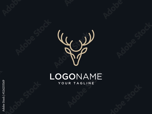 luxury deer logo design template