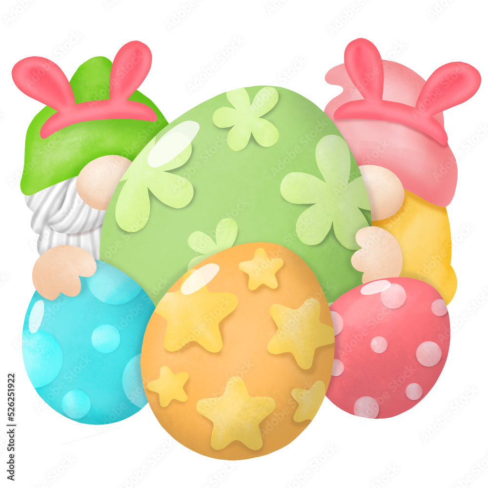 Gnomes Easter Watercolor clipart