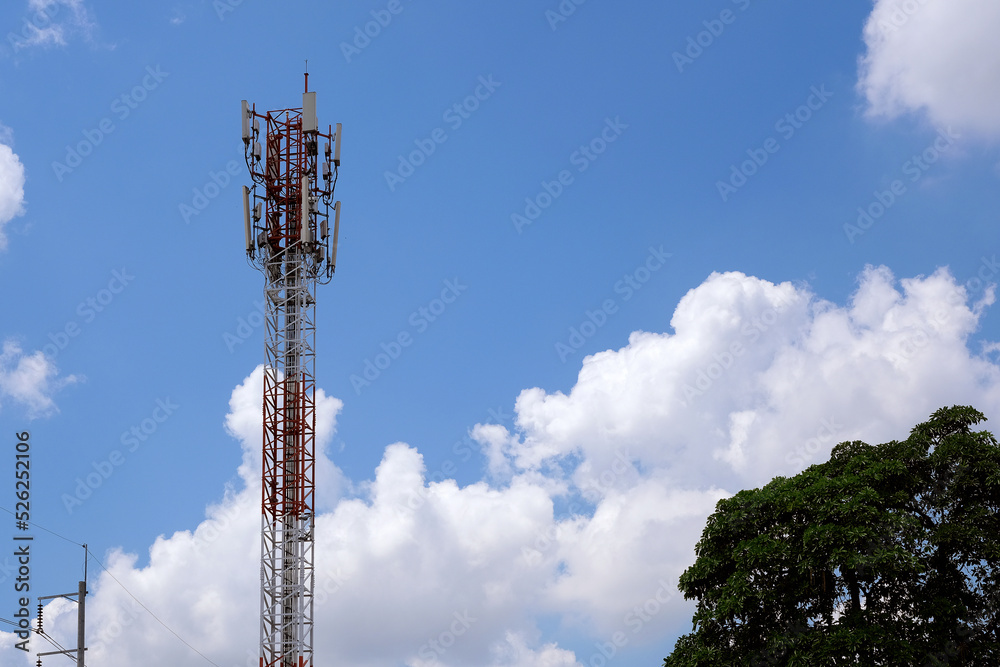 antenna telephone telecommunication on the sky background antenna telephone telecommunication on the sky background