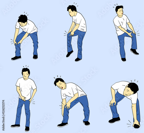 collection of man with pain in his leg