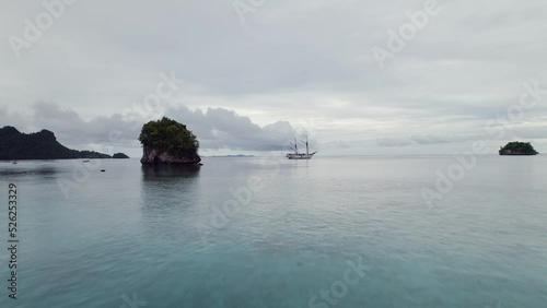 Raja Ampat boat from the sky - Indonesia 