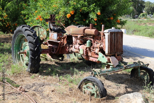 Old agricultural machinery in a kibbutz in Israel. photo
