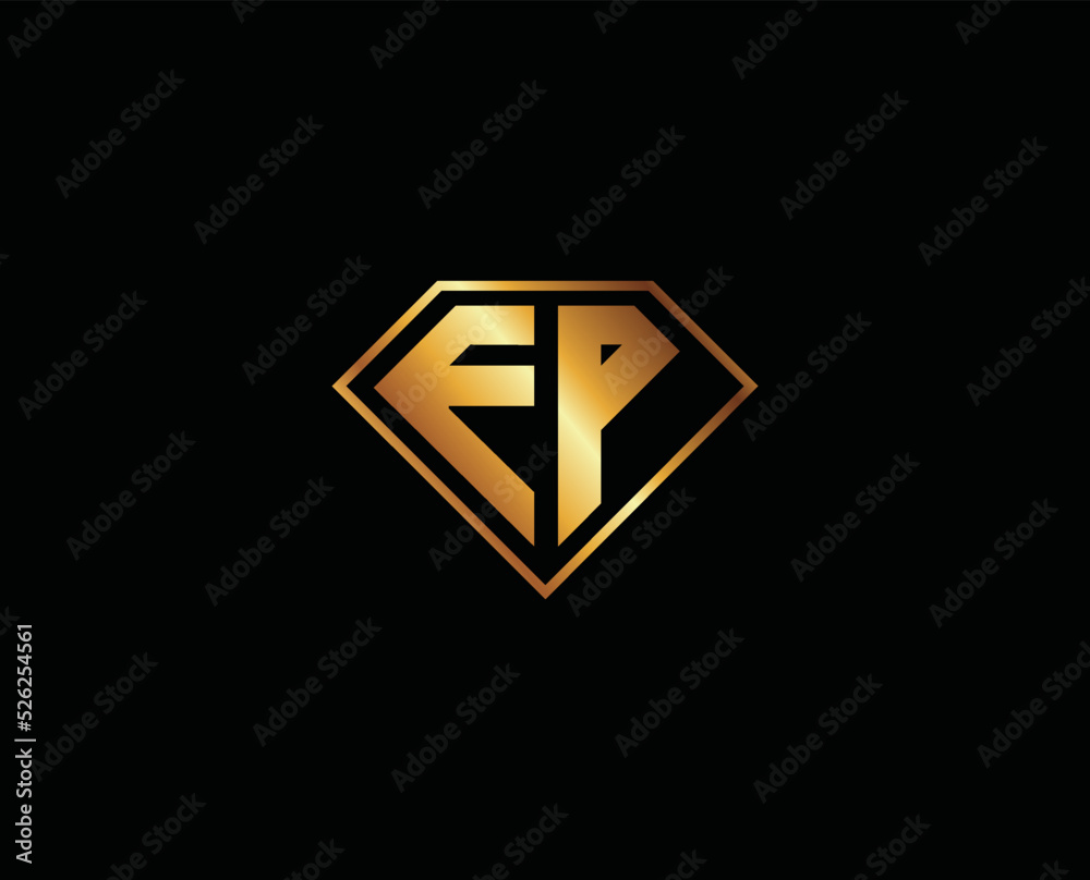 EP diamond shape gold color logo design EP diamond shape gold color logo design