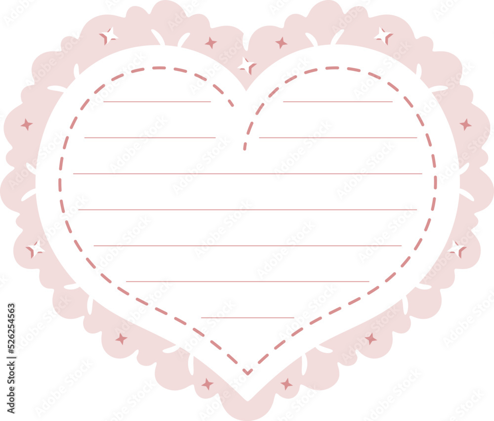  cute heart sticky note frame letter with pastel coloring for writing