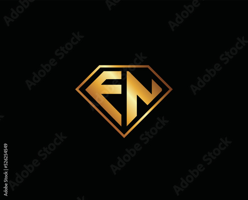 Free Download EN diamond shape gold color logo design - GFXLoad