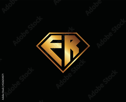 ER diamond shape gold color logo design Free Download ER diamond shape gold color logo design - GFXLoad