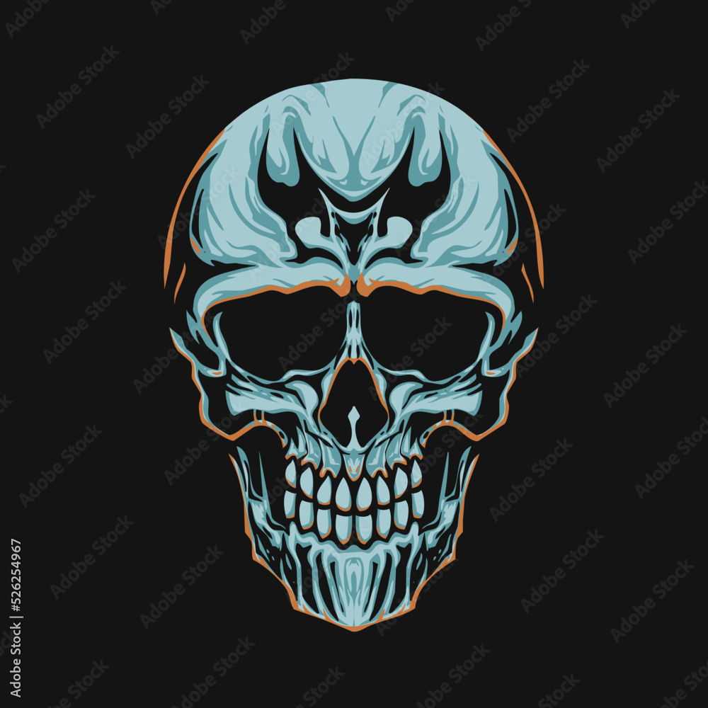 blue skull Illustration design vector blue skull Illustration design vector