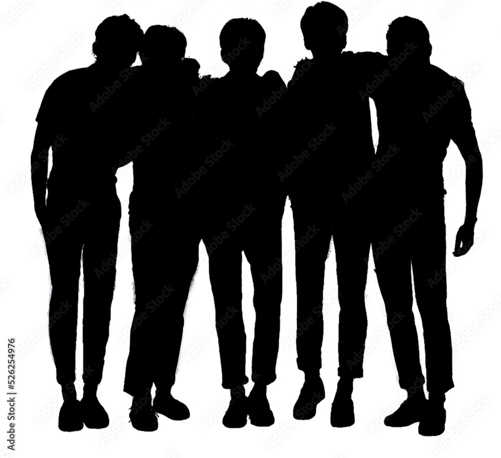 silhouettes of people. Vector silhouettes. Black of color isolated on white background