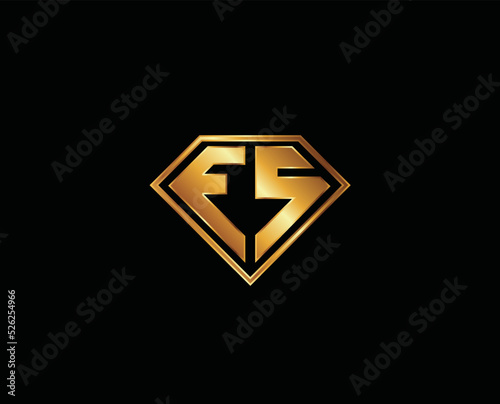 Free Download FS diamond shape gold color logo design - GFXLoad