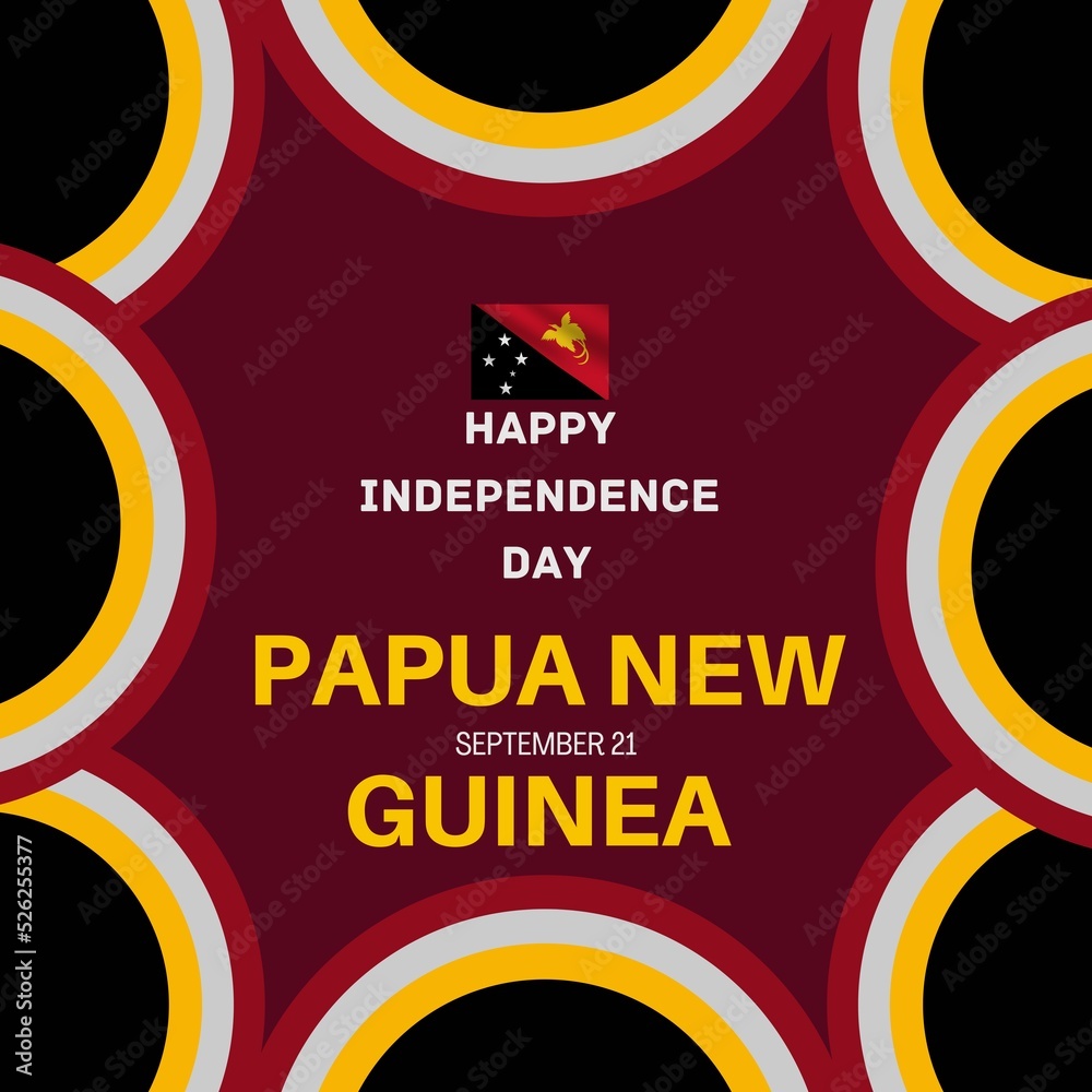 September 21st Happy Independence Day of Papua New Guinea poster design with flag and bold text September 21st Happy Independence Day of Papua New Guinea poster design with flag and bold text