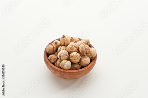 Best cardamom, Siam Cardamom or Kapulaga isolated on white background. Dried seeds, dried herb spice.
