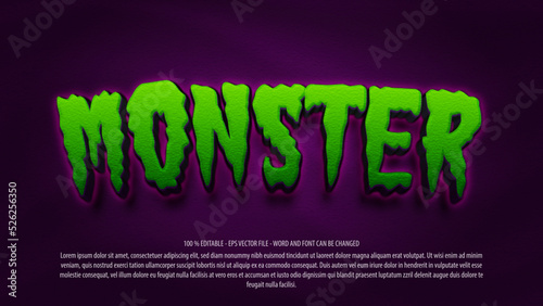Monster 3d editable text effect template