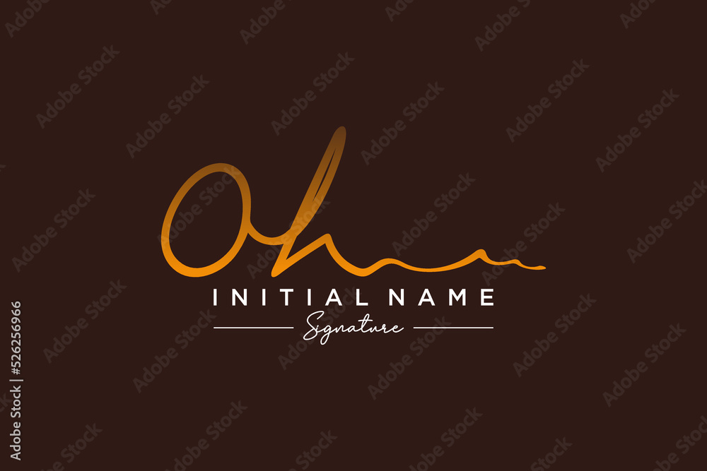 Initial OH signature logo template vector. Hand drawn Calligraphy lettering Vector illustration. Initial OH signature logo template vector. Hand drawn Calligraphy lettering Vector illustration.