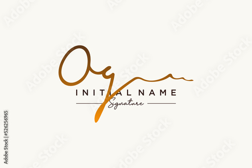 Initial OG signature logo template vector. Hand drawn Calligraphy lettering Vector illustration. photo