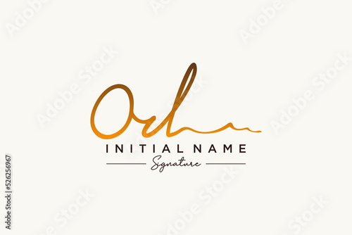Initial OD signature logo template vector. Hand drawn Calligraphy lettering Vector illustration. photo