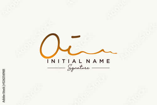 Initial OI signature logo template vector. Hand drawn Calligraphy lettering Vector illustration.