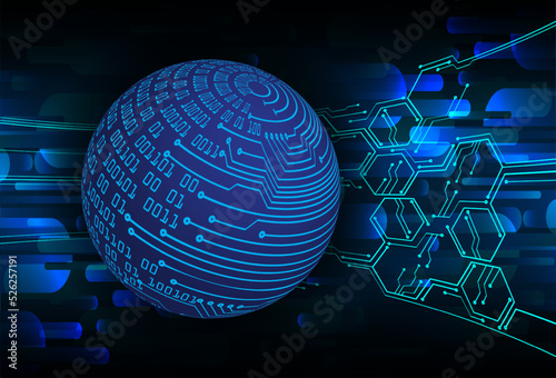 world binary circuit board future technology, blue hud cyber security concept background