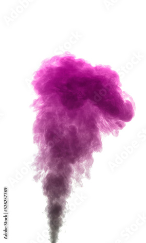 Vertical image of magenta smoke