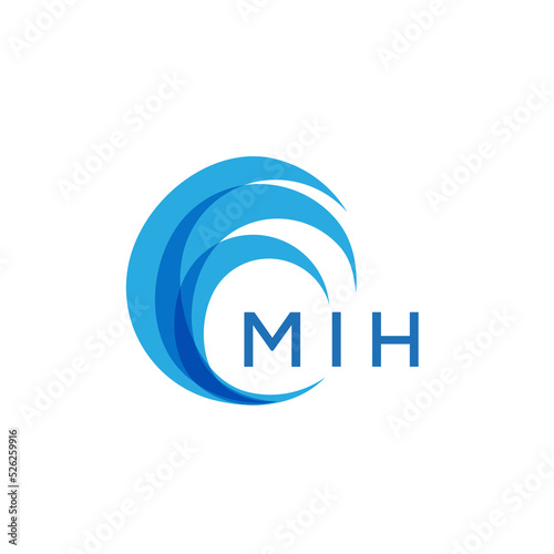 MIH letter logo. MIH blue image on white background. MIH Monogram logo design for entrepreneur and business. MIH best icon.
 photo